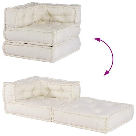 vidaXL Modułowa sofa w kolorze kremowym, 70x70x54, tkanina