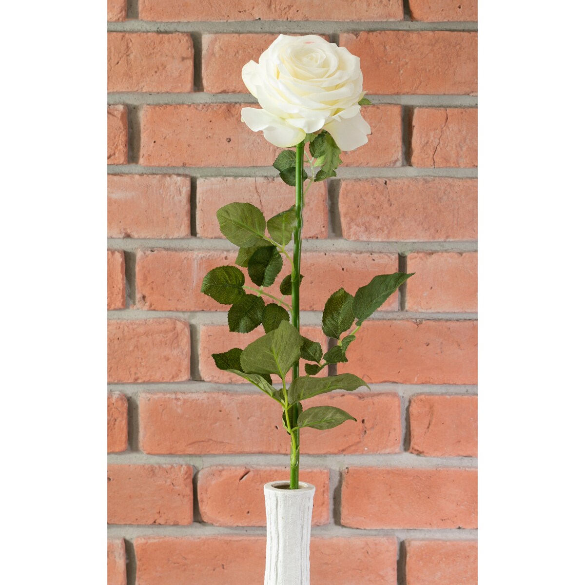 SZTUCZNY KWIAT RÓŻA do wazonu BIAŁA 72cm