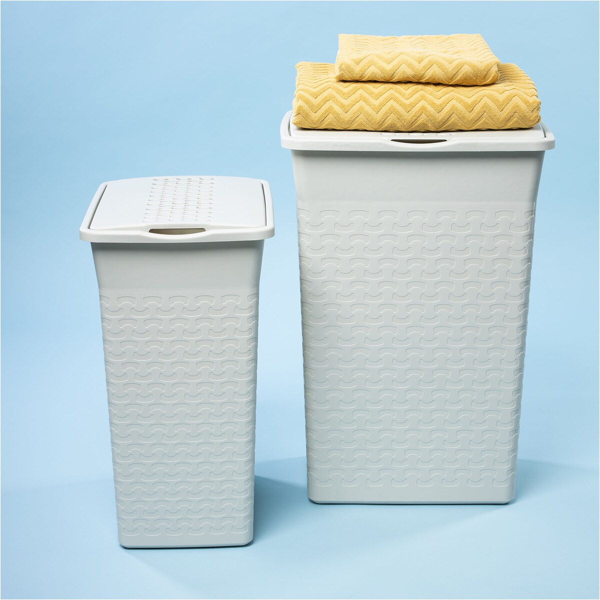 Kosz Na Pranie Bieliznę Wolnostojący Łazienkowy 35 L Biały