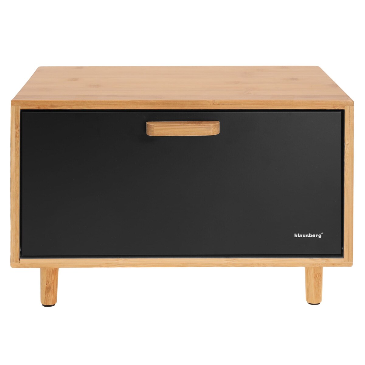 Chlebak bambusowy pojemnik na pieczywo chleb czarny KLAUSBERG