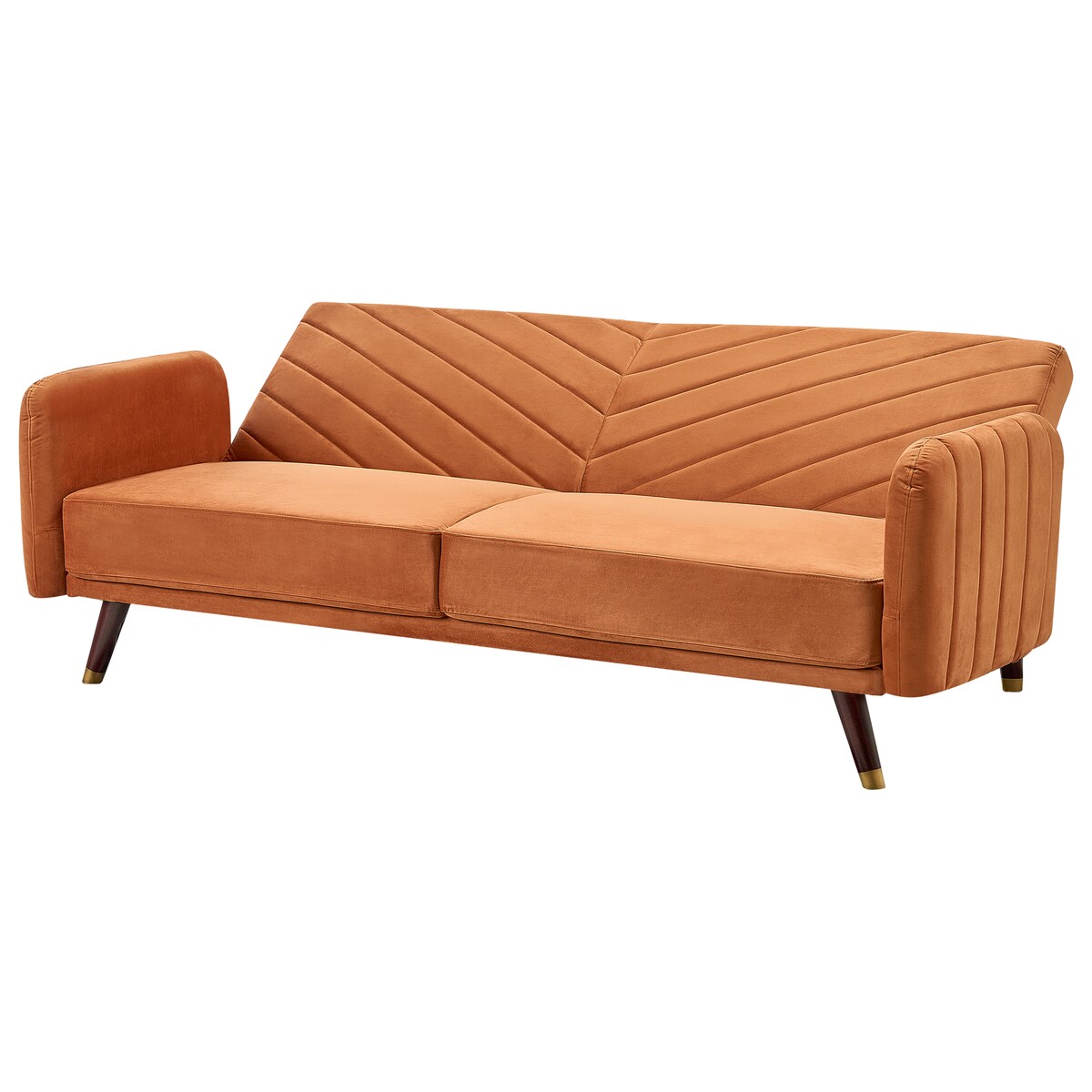 Sofa rozkładana dla 3 osób SENJA Welur Pomarańczowy