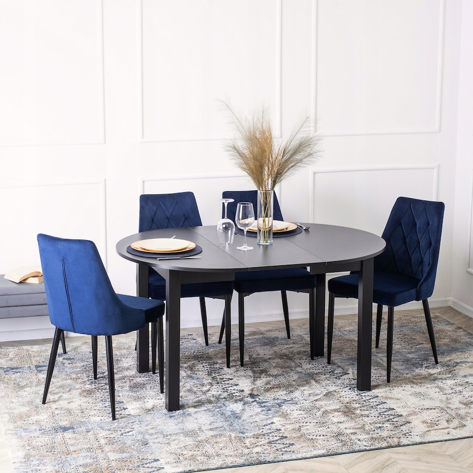 Krzesło Tapicerowane Welurowe Do Salonu Jadalni Loft Velvet Granatowe CORK