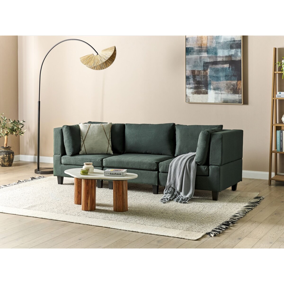 Sofa modułowa 3-osobowa ciemnozielona UNSTAD