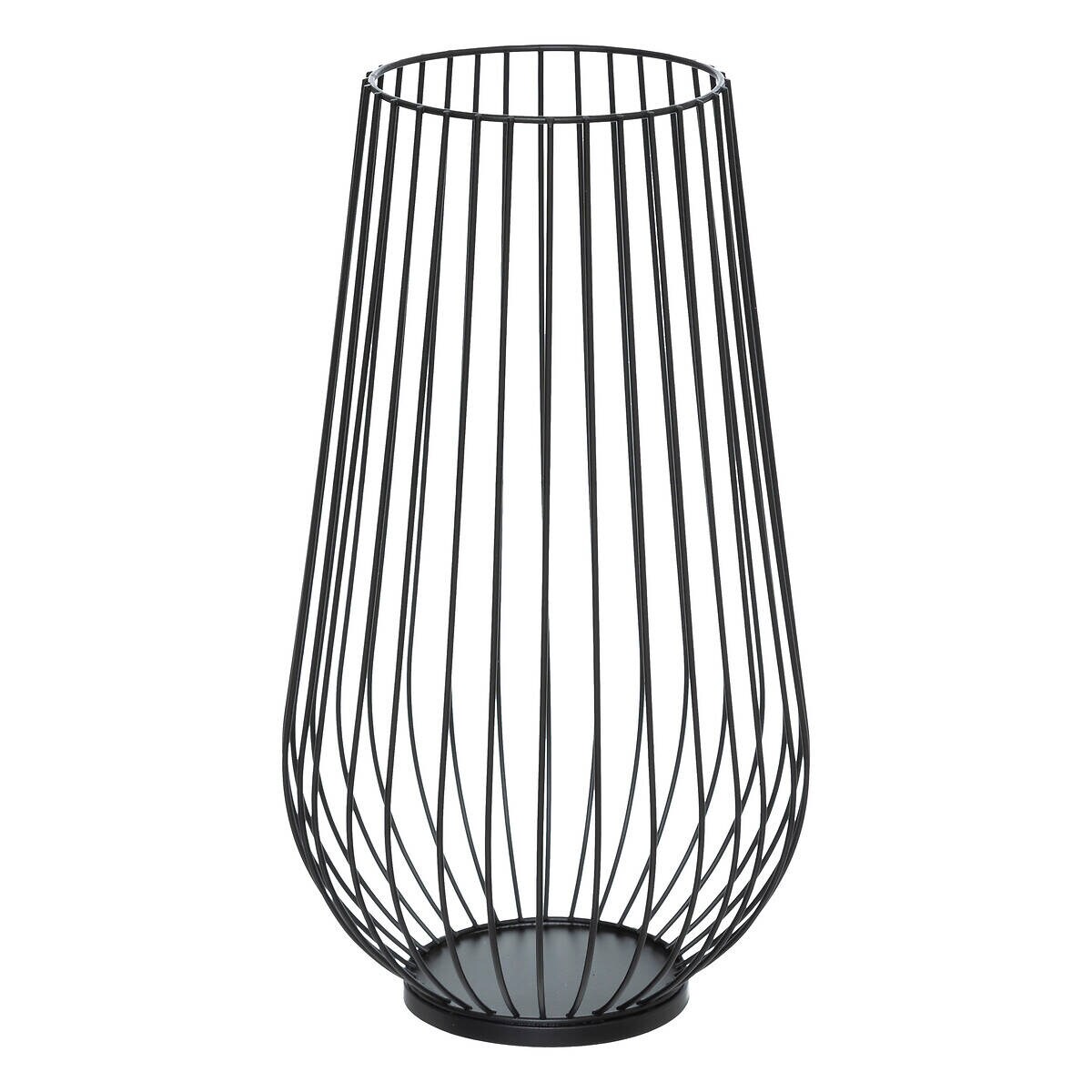 Metalowy świecznik ze złotym detalem, tealight, 45 cm