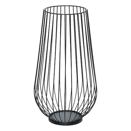 Metalowy świecznik ze złotym detalem, tealight, 45 cm