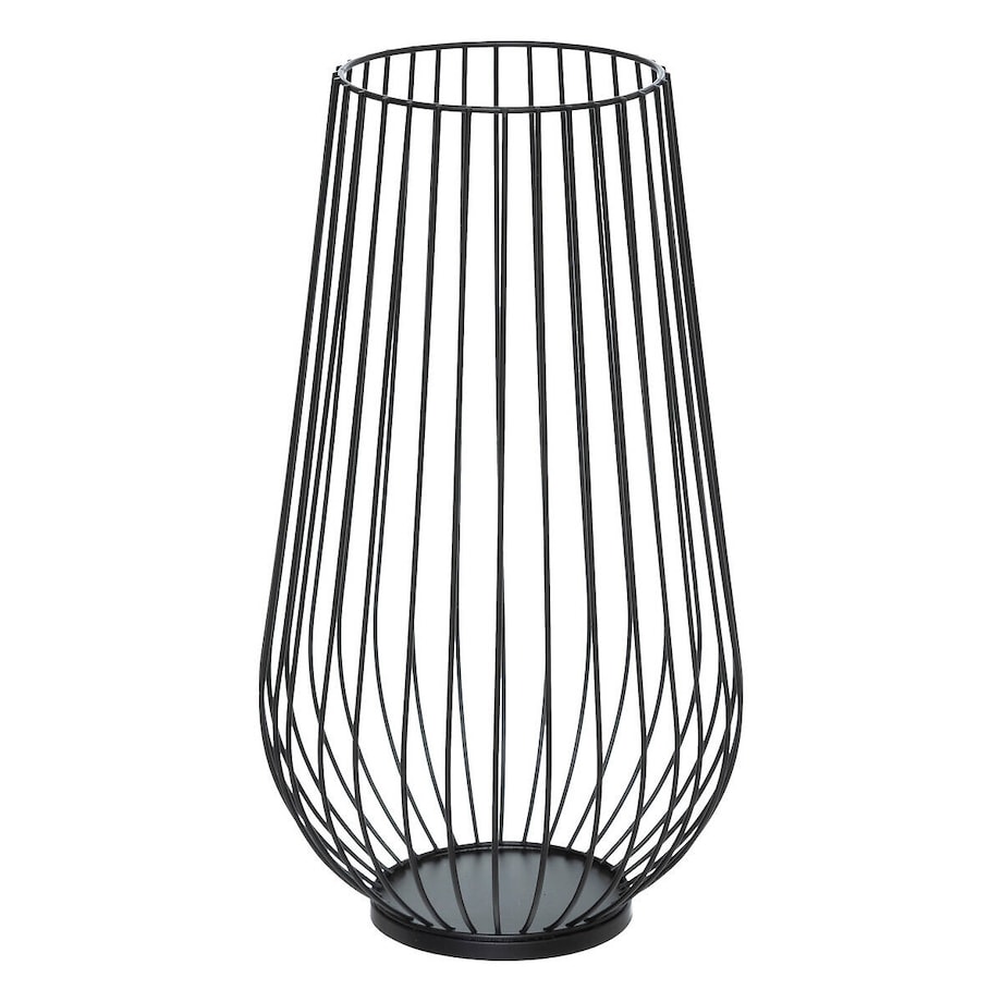 Metalowy świecznik ze złotym detalem, tealight, 45 cm