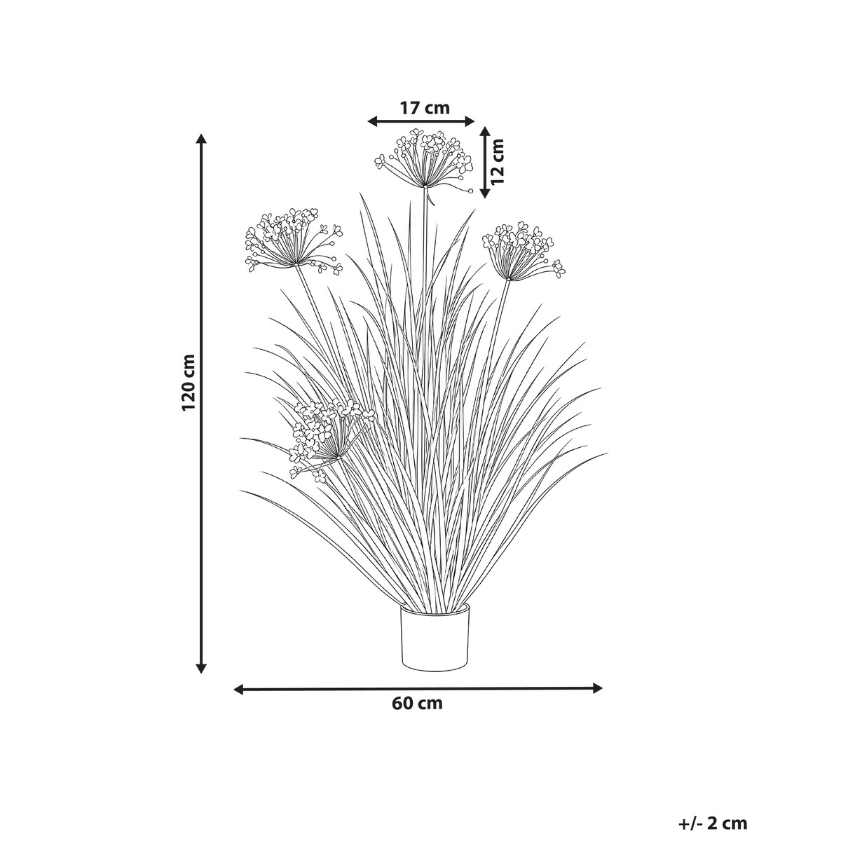 Sztuczna roślina ONION GRASS 120 cm Biały