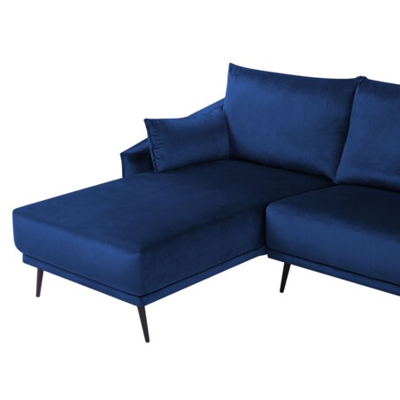 Narożnik welurowy niebieski VARDE