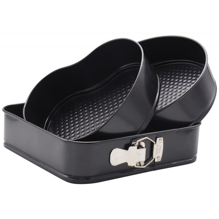 Zestaw tortownic blaszanych Non-stick 3 elementy różne kształty KLAUSBERG