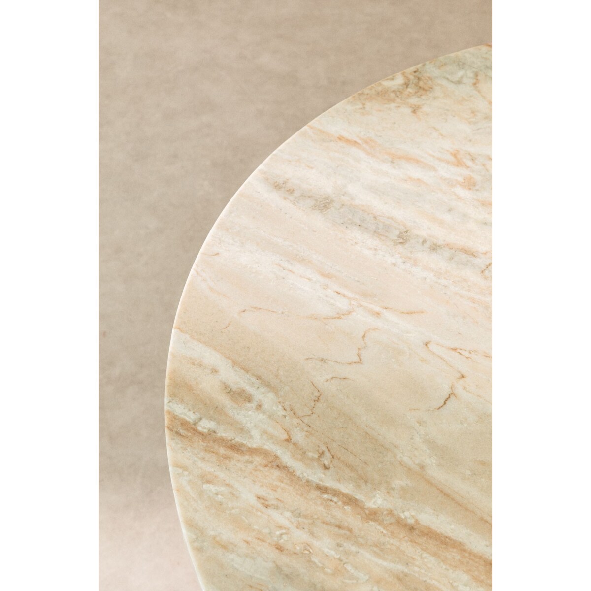 Okrągły stolik z drewna mango z marmurem Norma Ø90 cm