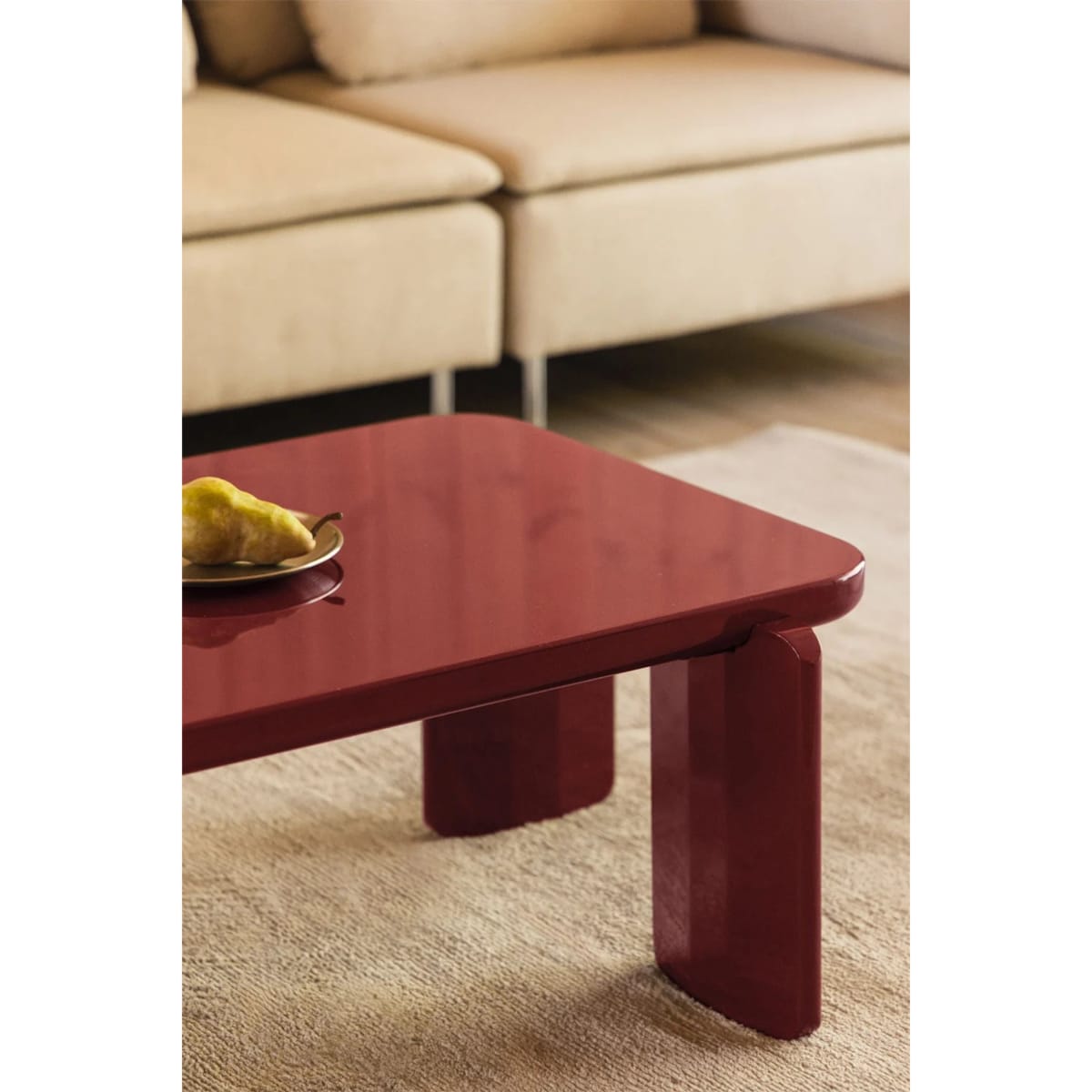 Stolik kawowy z MDF 120x60 cm Genewa ciemnoczerwony