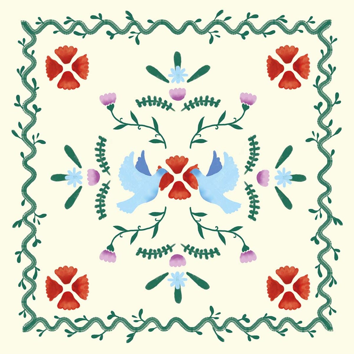 Serwetki świąteczne - Zimowy wieniec (2 szt.)