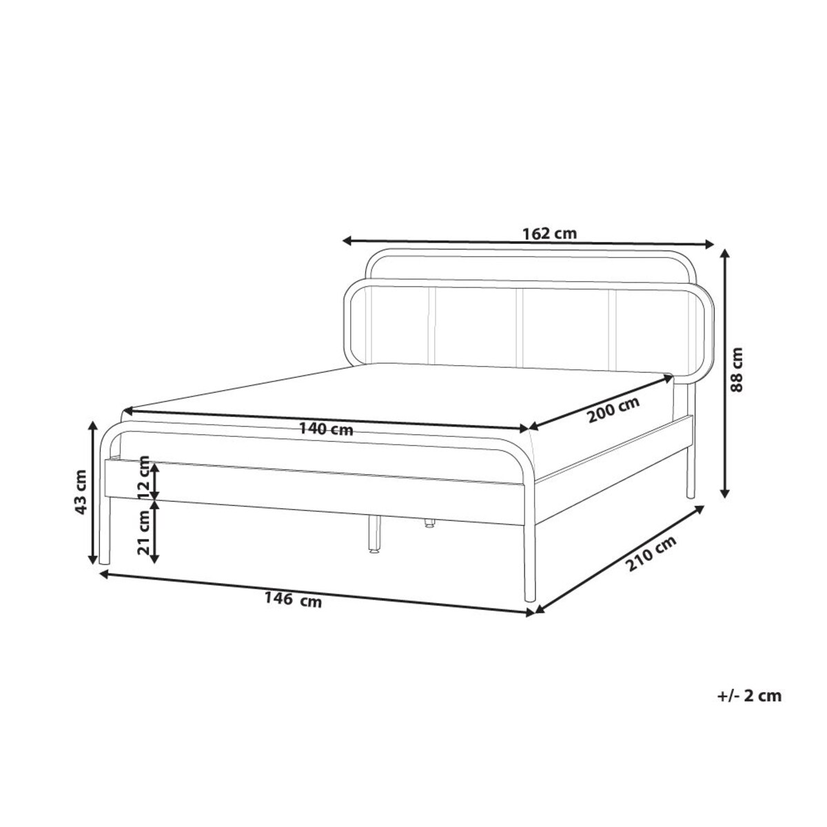 Łóżko Rattan BOUSSICOURT 140 x 200 cm Jasnobrązowy