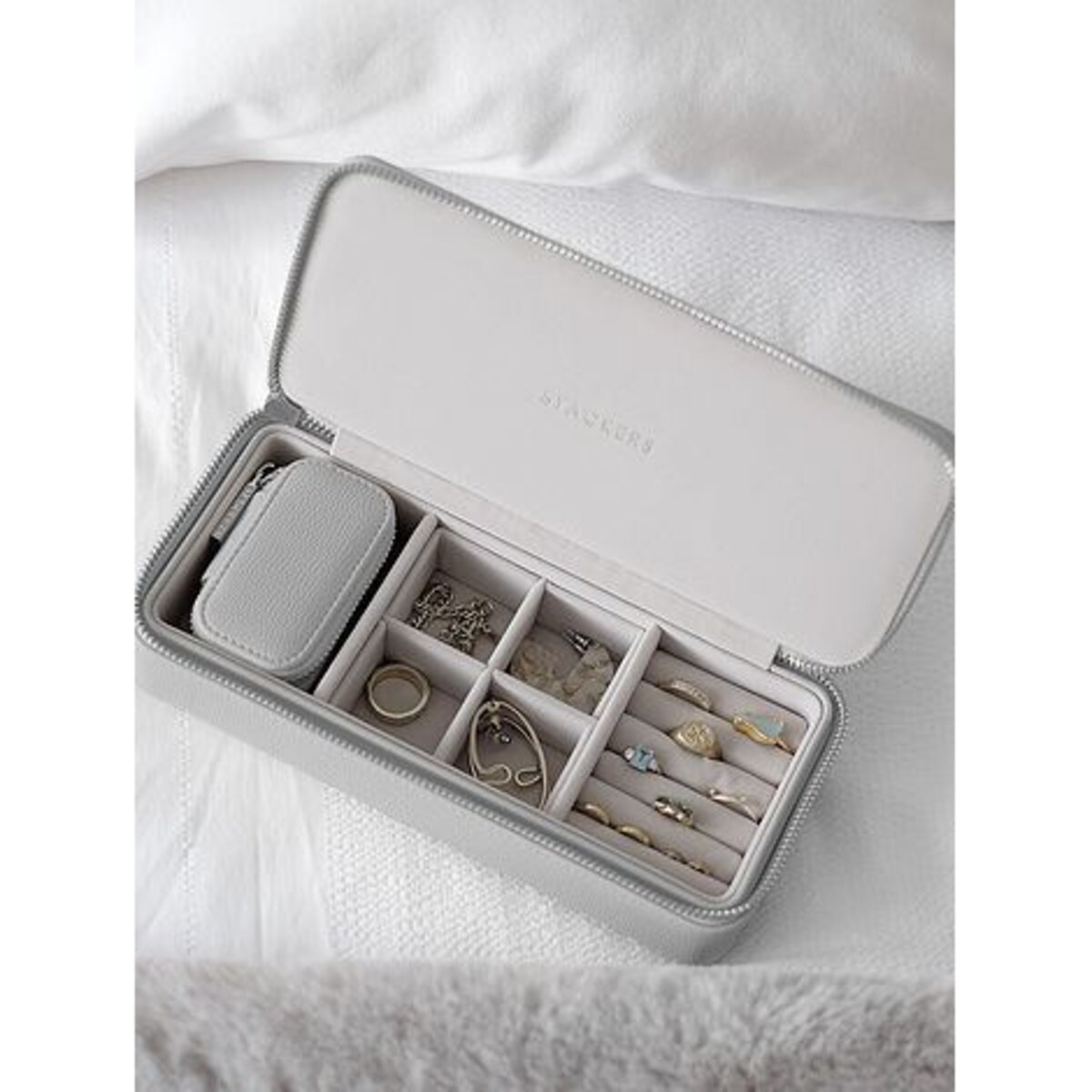 Pudełko podróżne na biżuterię Travel Large Stackers kamienna szarość
