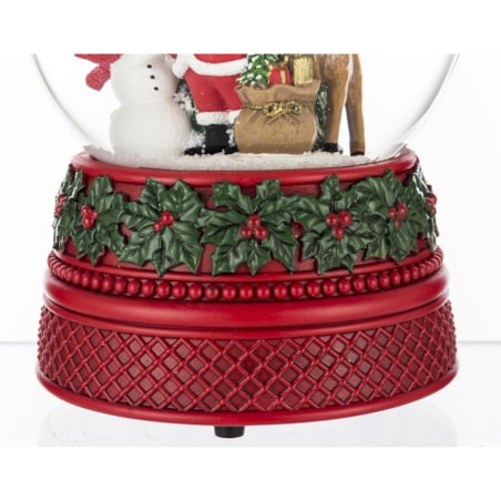 Szklana kula śnieżna z pozytywką 16,5x9x8,5 cm SANTA