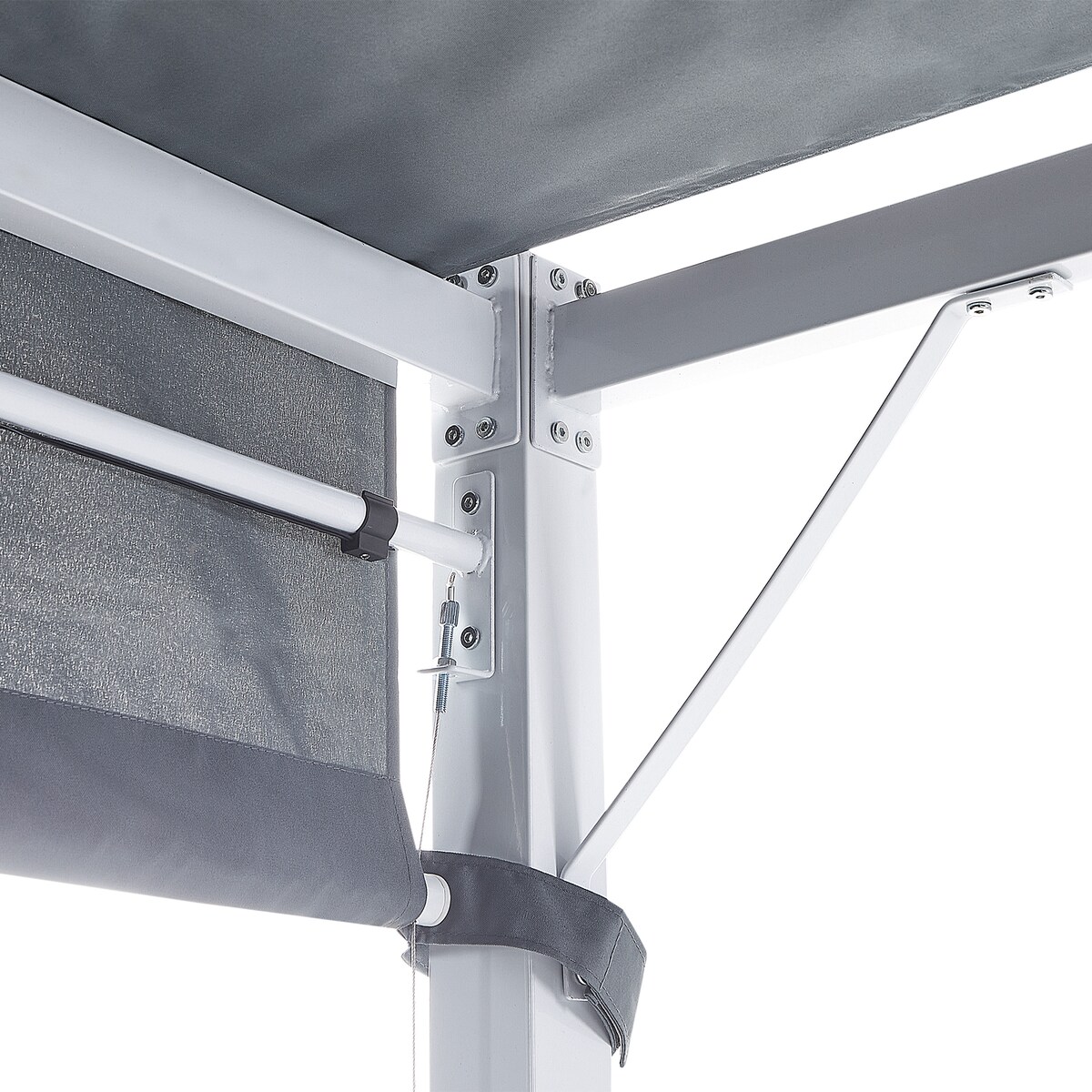 Pawilon ogrodowy LED PARGA Metal 310 cm 310 cm Szary