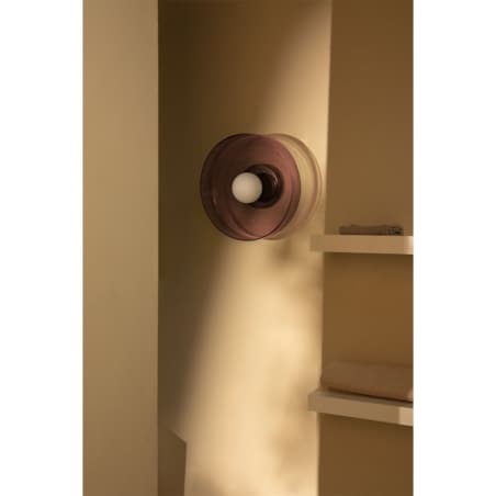 Kinkiet szklany Jaxal różowy Ø35 cm