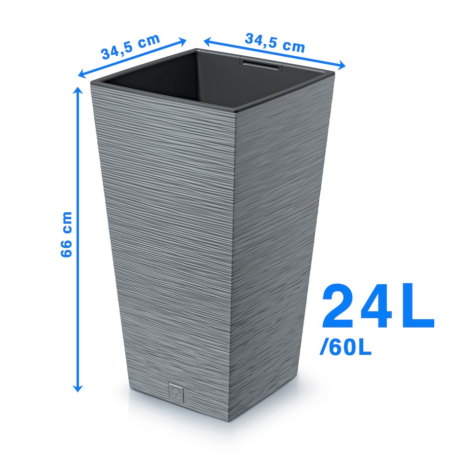 Doniczka Donica Ogrodowa 34,5 Cm Kwadratowa Na Taras Do Ogrodu Domu Szara