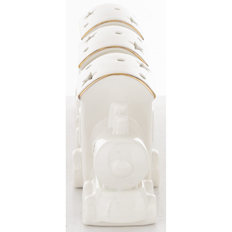 Dekoracja - ceramiczny pociąg LED 9x24x6 cm WHITE