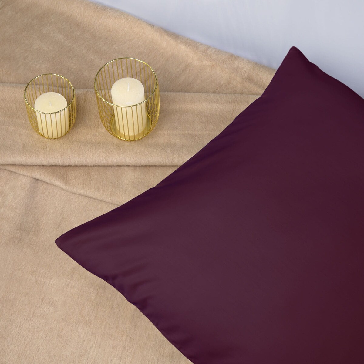 Pościel satyna bawełniana 140x200 kolor ciemny fiolet