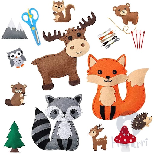 Las - filcowy zestaw do szycia DIY - 12 elementów