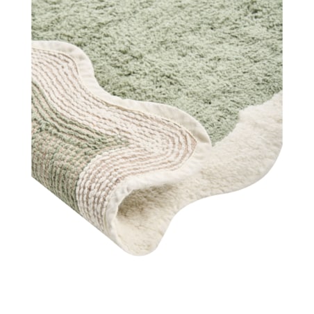 Dywanik łazienkowy NANGAL Zielony 60 x 90 cm Bawełna