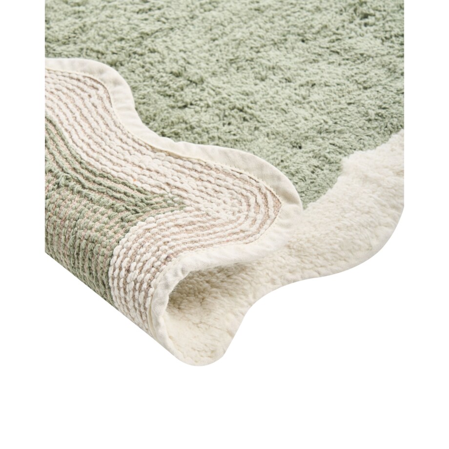 Dywanik łazienkowy NANGAL Zielony 60 x 90 cm Bawełna