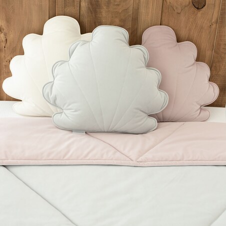 Poduszka Muszelka biała, Velvet Shell White