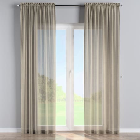 Zasłona na kanale z grzywką 1 szt. 130x245 ciemny beż