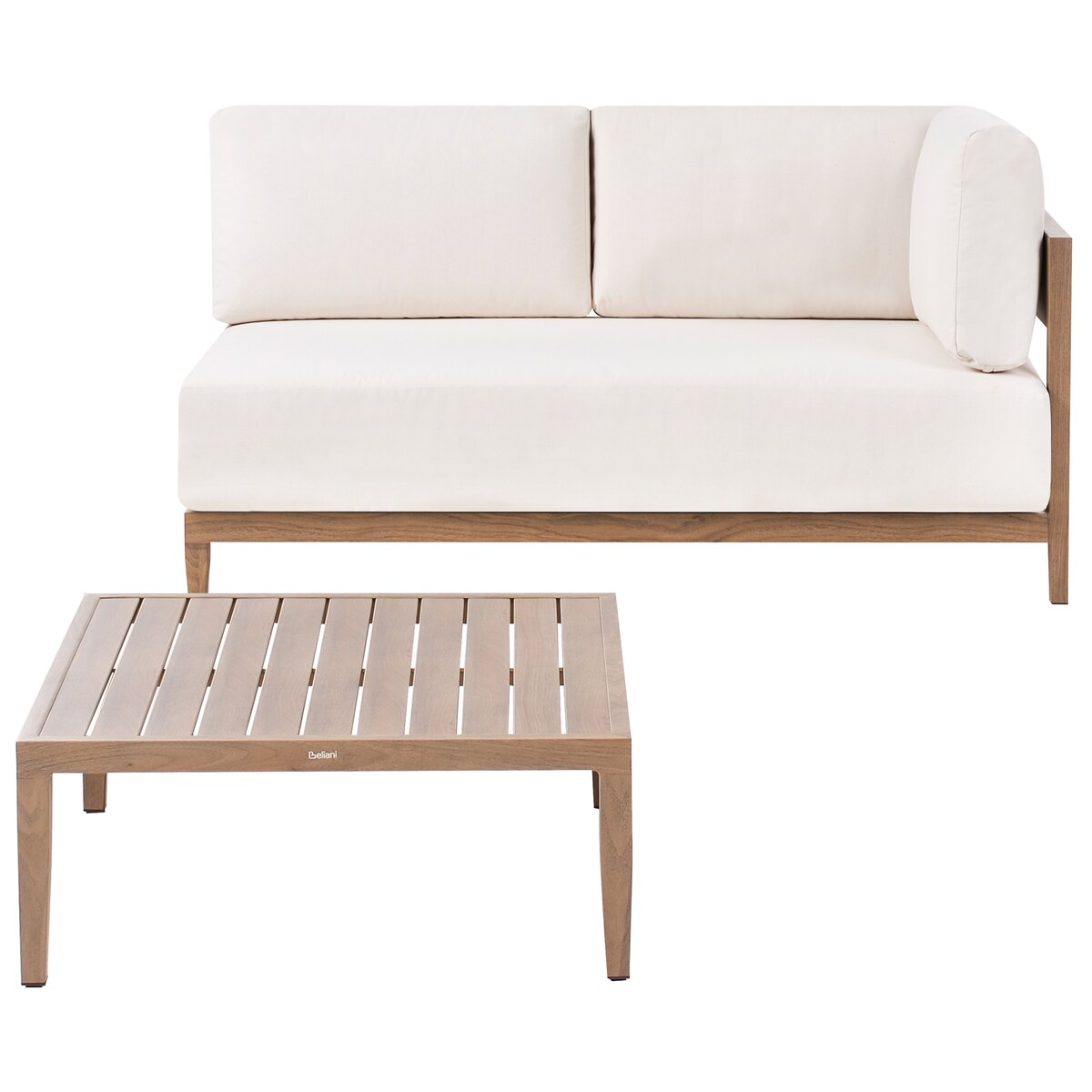 Sofa ogrodowa ze stolikiem dla 2 osób SAMPIERI Brązowy Metal