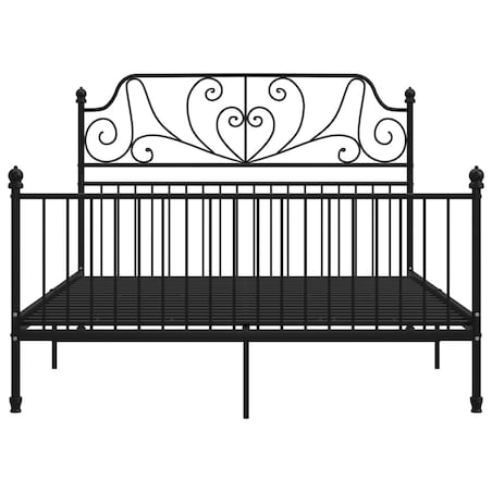 vidaXL Rama łóżka, czarna, metalowa, 140 x 200 cm