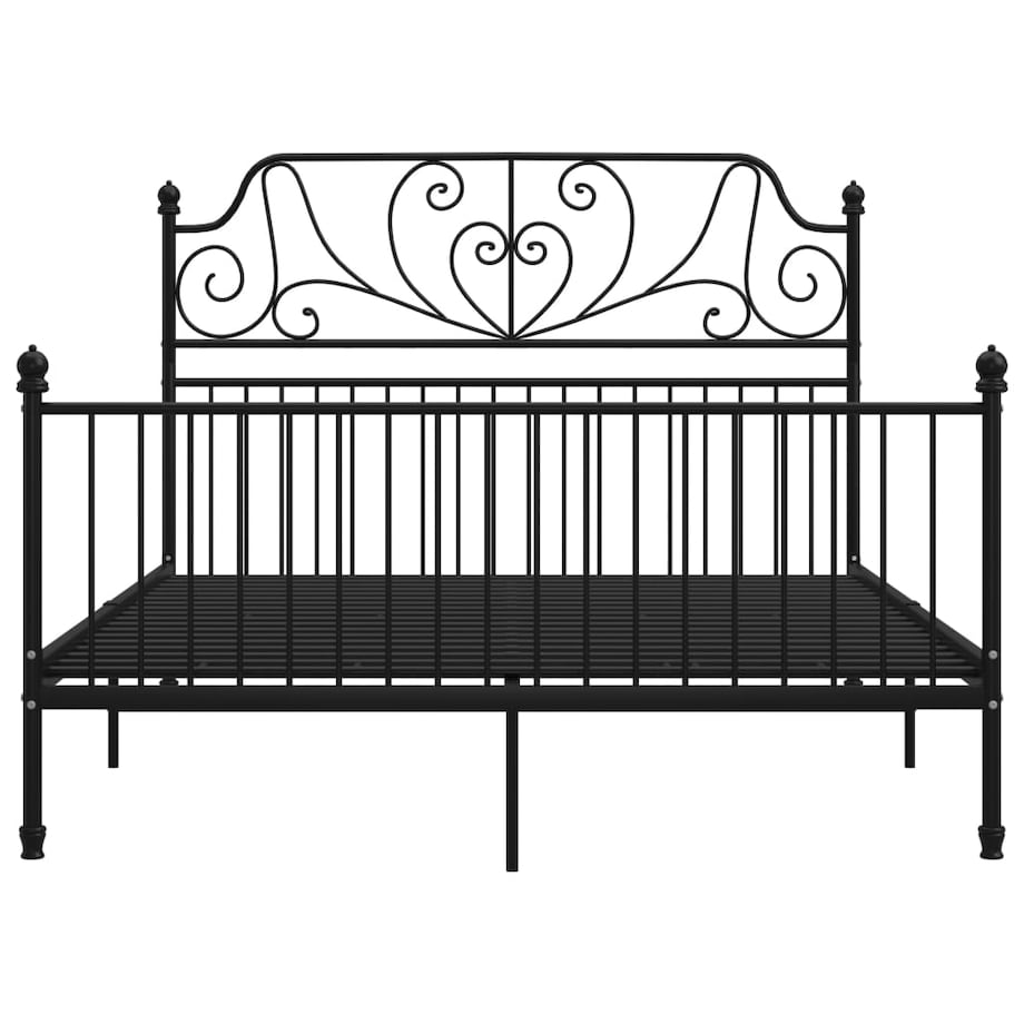 vidaXL Rama łóżka, czarna, metalowa, 140 x 200 cm