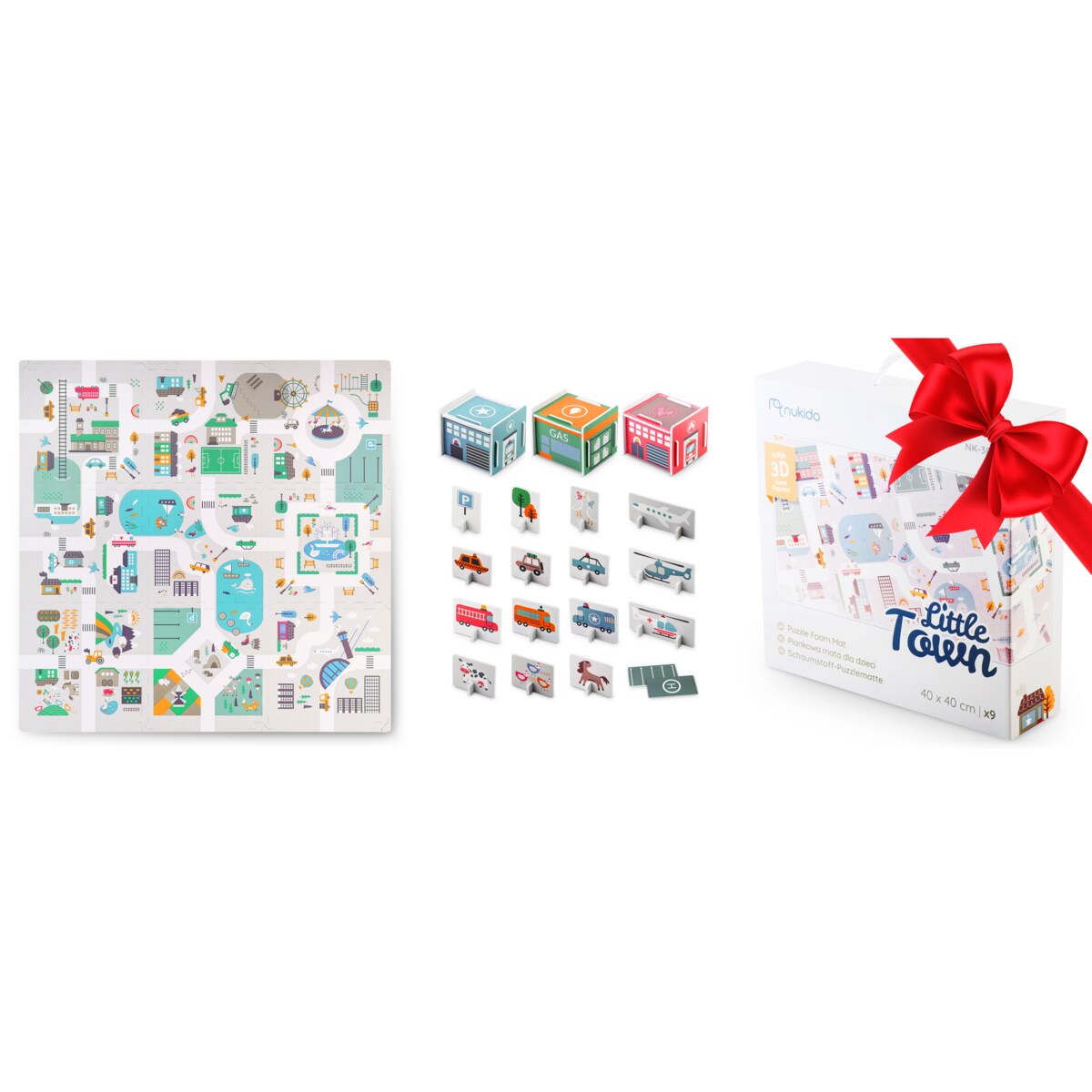 Mata piankowa edukacyjna dla dzieci puzzle 120x120cm Nukido