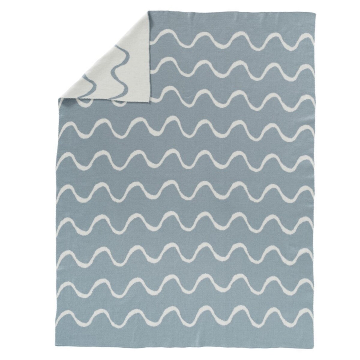 Fresk - Letni tkany kocyk z bawełny organicznej 80 x 100 cm Fale