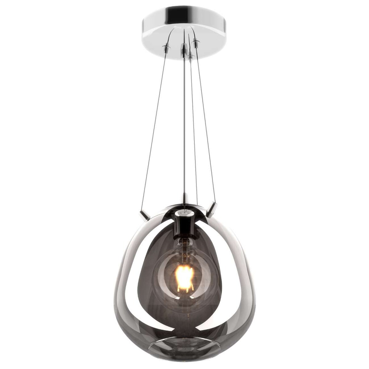 LAMPA wisząca MOON P19066B-D25 Zumaline szklana OPRAWA skandynawski ZWIS hygge loftowy chrom lustrzany