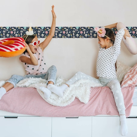 Pasek Dekoracyjny Bordiura Do Tapeta KRÓLICZKI Balony Chmurki Gwiazdy