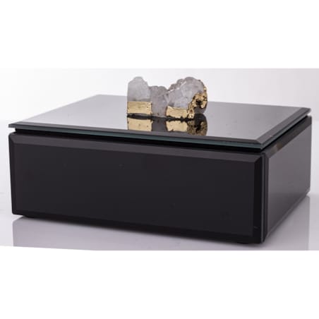 Szkatułka szklana na biżuterię 16x12x6 cm DEKOR AGAT czarna