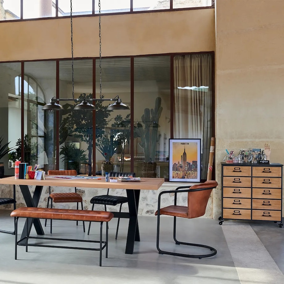 Komoda metalowa na kółkach z 10 szufladami Baris