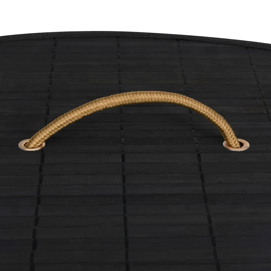 vidaXL Bambusowy kosz na pranie, narożny, czarny, 60 L