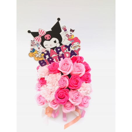 FLOWER BOX RÓŻOWE kwiaty z mydła pachną na urodziny dziewczynki prezent dar