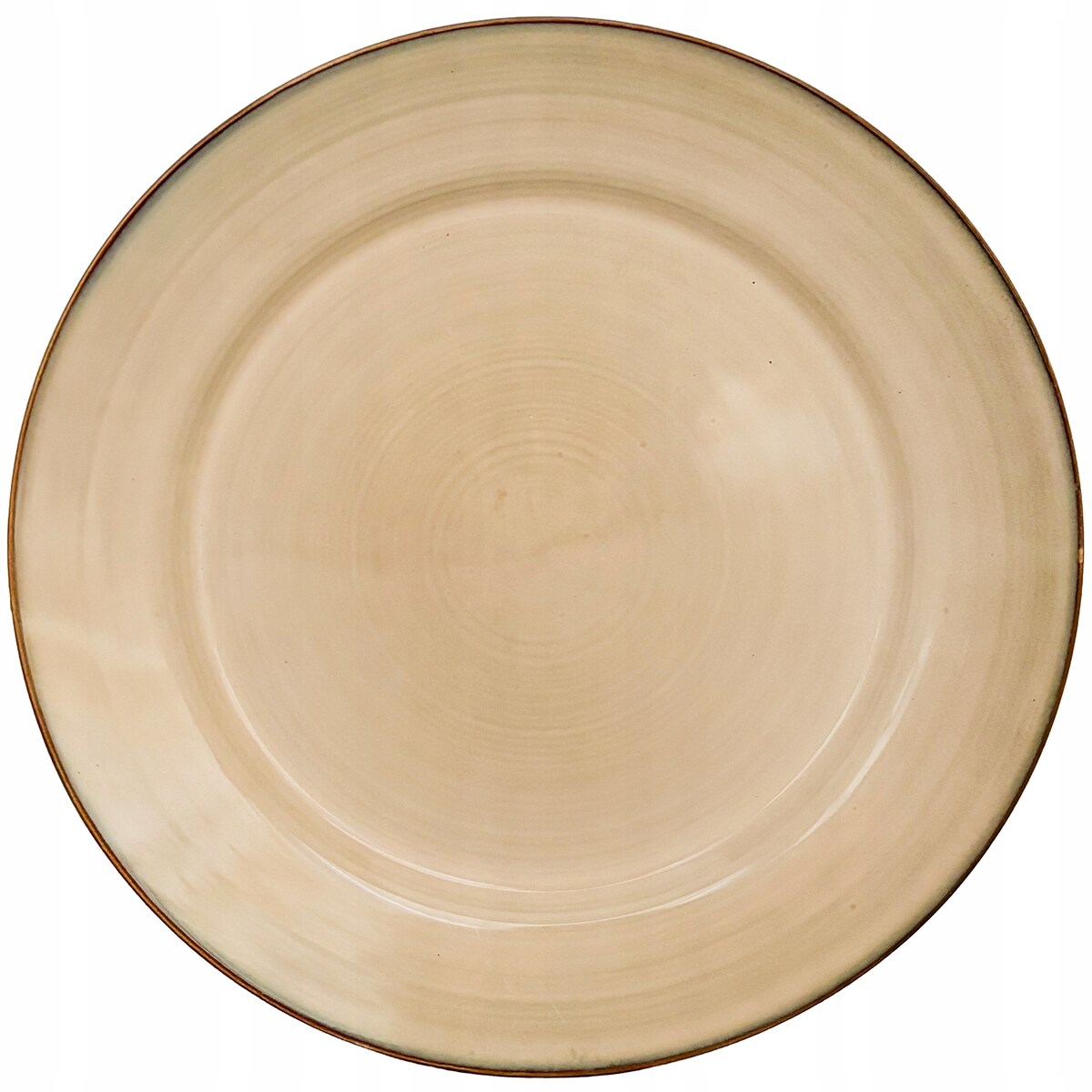 TALERZ OBIADOWY 27cm BEŻOWY ceramiczny płaski płytki na sztuki duży okrągły