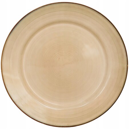 TALERZ OBIADOWY 27cm BEŻOWY ceramiczny płaski płytki na sztuki duży okrągły