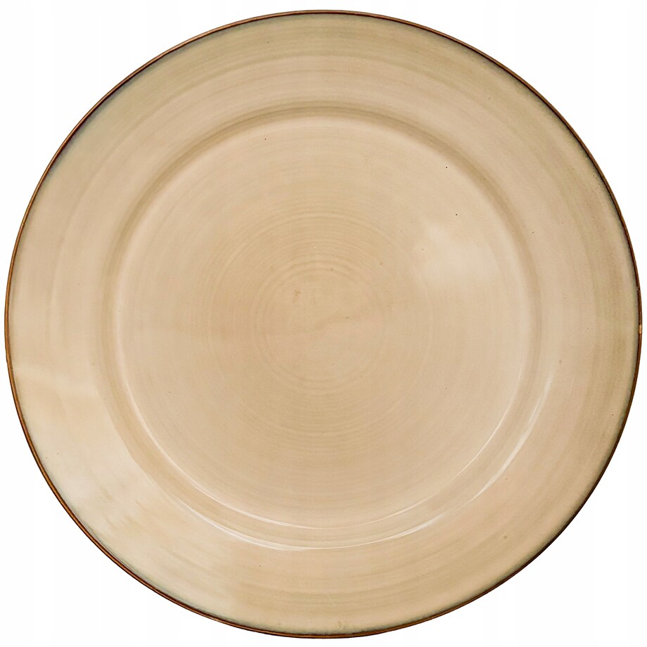 TALERZ OBIADOWY 27cm BEŻOWY ceramiczny płaski płytki na sztuki duży okrągły