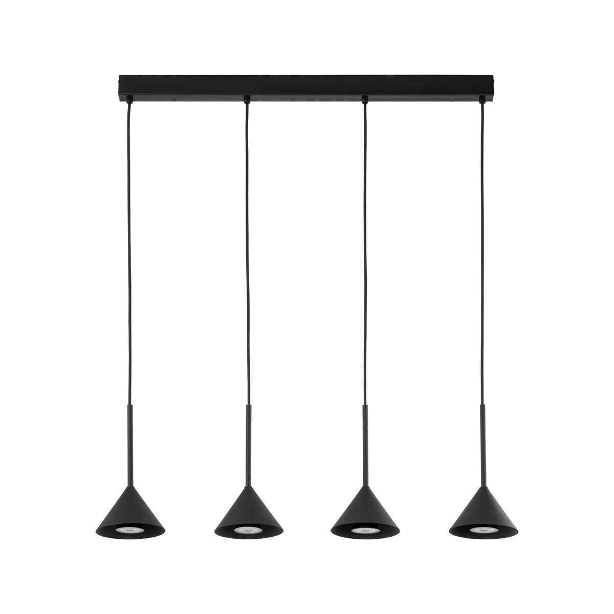 Lampa wisząca TK Lighting CONO BLACK MINI 10305 czarna 4xGU10 regulowana wysokość nowoczesna do kuchni i salonu