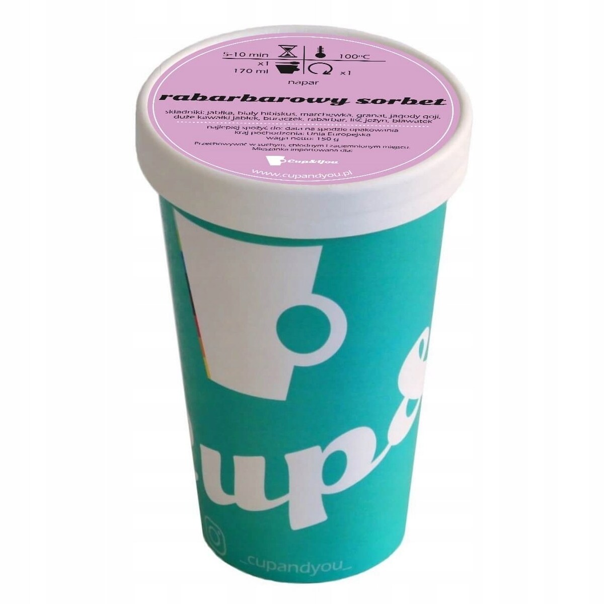 Sypana herbata owocowa RABARBAROWY SORBET jabłka rabarbar 150g premium