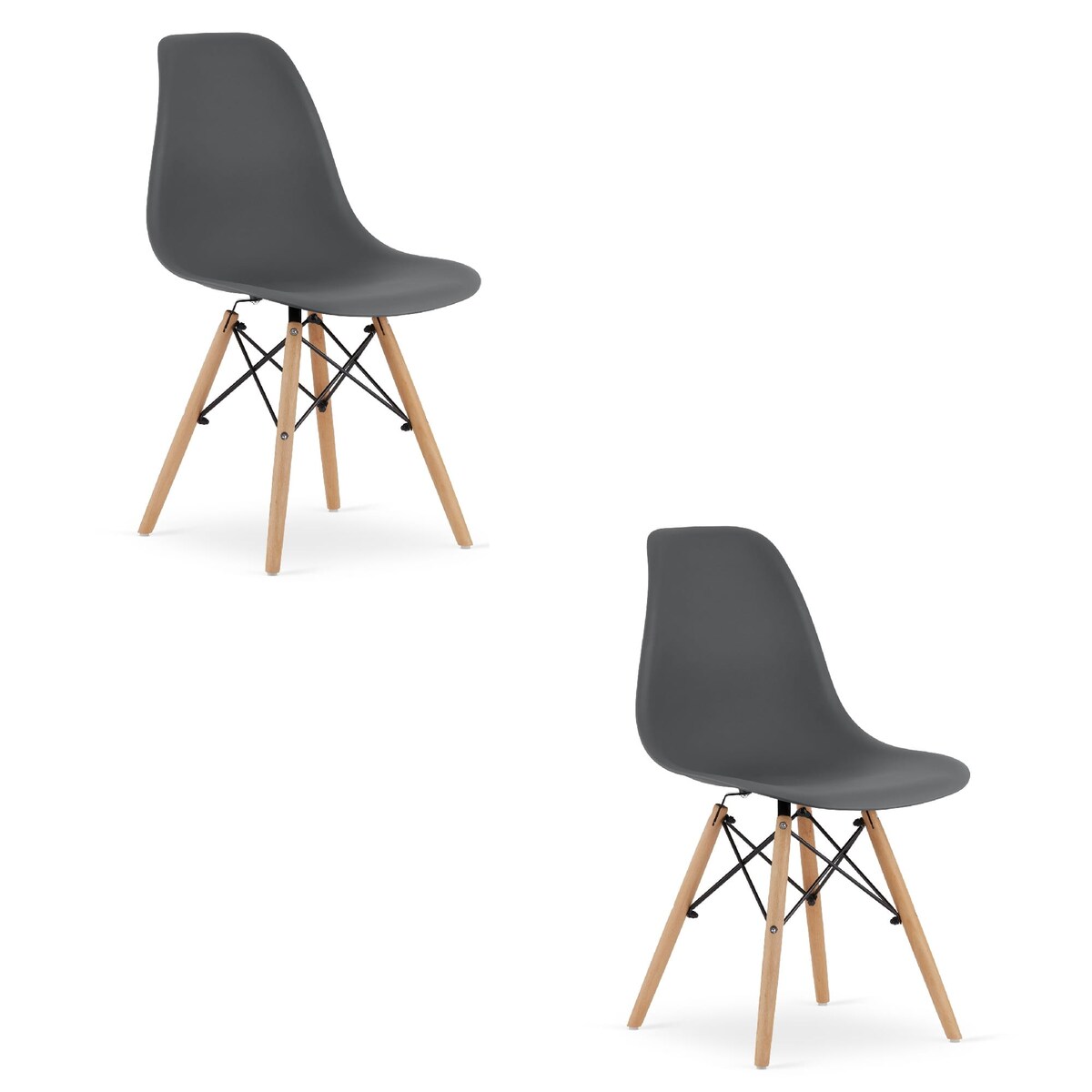 Krzesło Do Jadalni Kuchni Salonu, Osaka Ciemnoszare / Nogi Naturalne X2