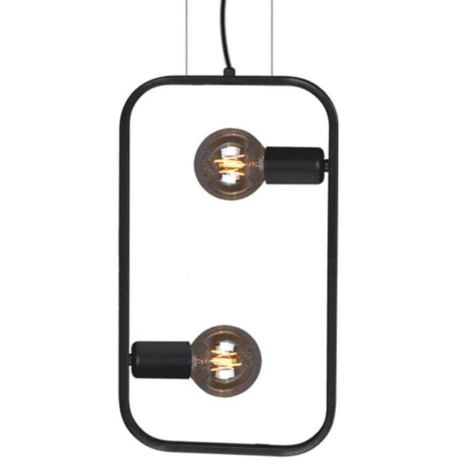 Wisząca LAMPA industrialna K-4692 Kaja prostokątna OPRAWA metalowy ZWIS ramka frame czarna