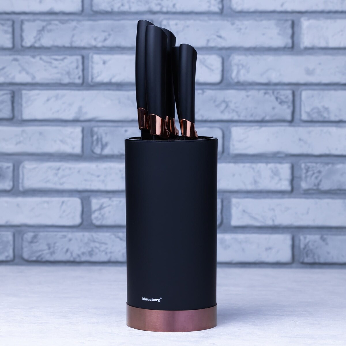 Zestaw noży kuchennych w bloku 5 elementów noże czarne KLAUSBERG