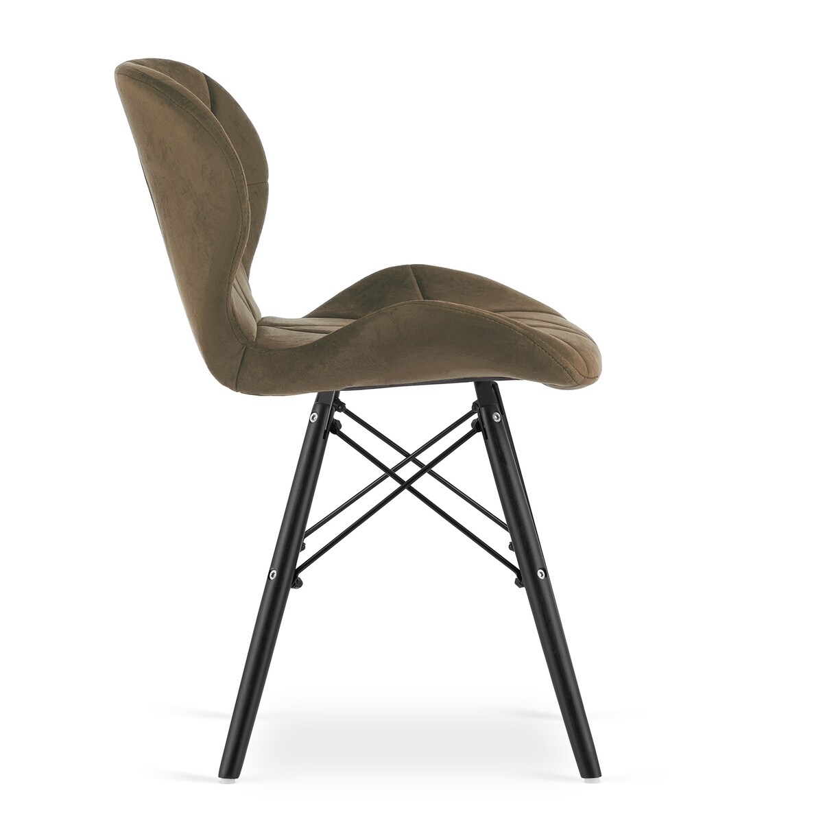 Krzesło Lago Ekoskóra ergonomiczne nowoczesny design - Brąz / Nogi Czarne