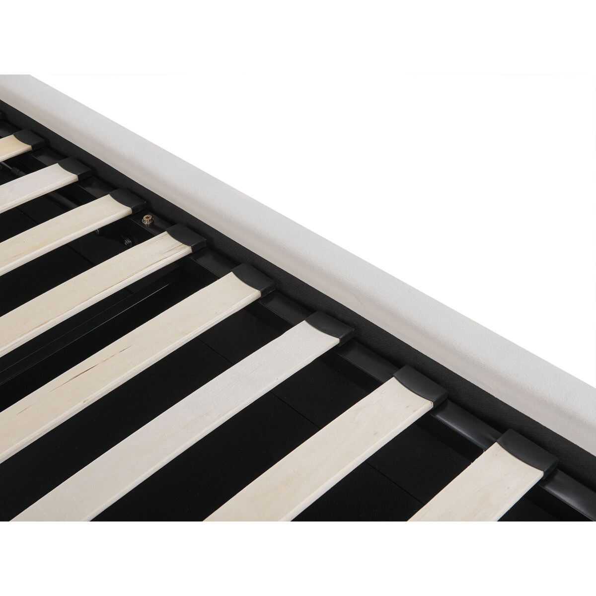 Łóżko z pojemnikiem welurowe 160 x 200 cm złamana biel BAJONNA